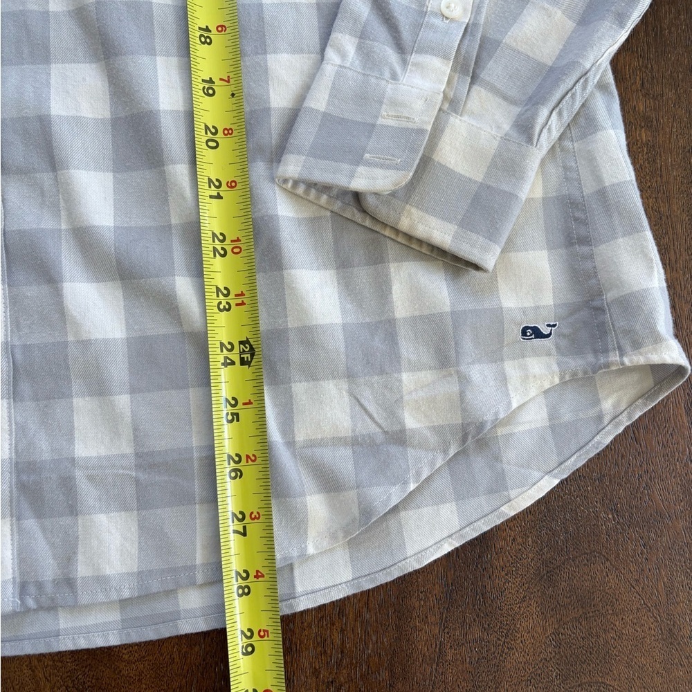Vineyard Vines Performance Relaxed Gray Flannel Button Down LS Shirt Women 14 - Picture 10 of 11